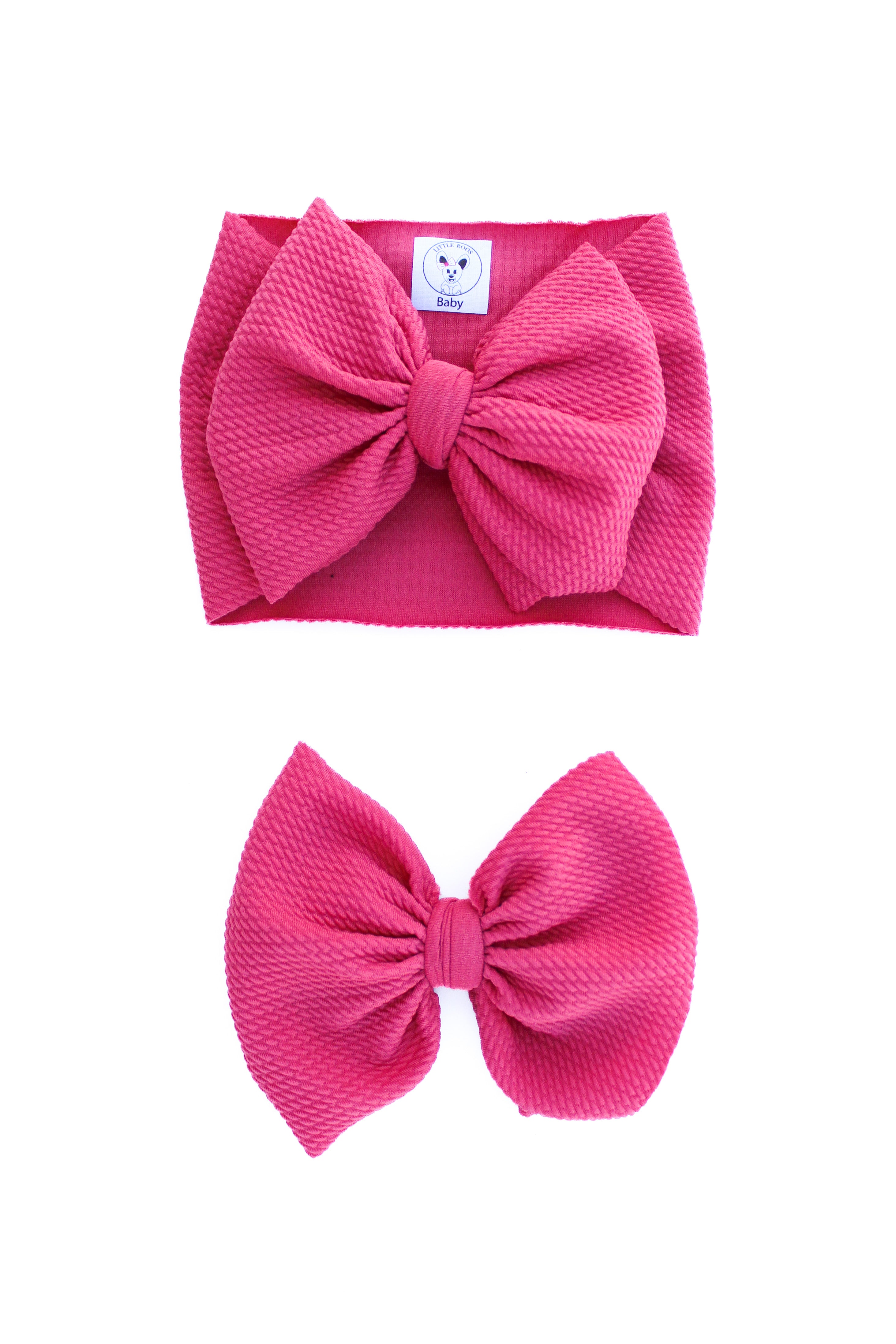 CHERRY Handmade Hair Bow Snap Clip – Choose Your Color, Red Or Pink, 1 1/4 Inch
