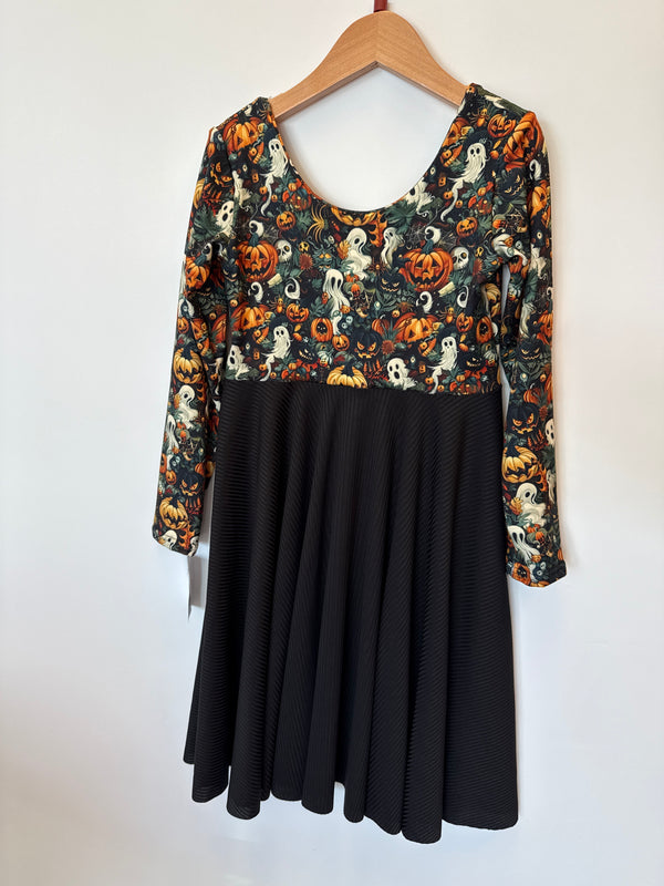 Monster Mash Twirl Dress Long Sleeve - Size 7y