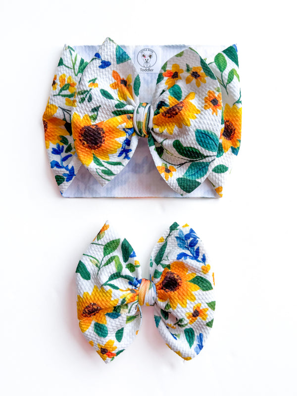 Sunflower Meadow Hair Bow - Made to Order