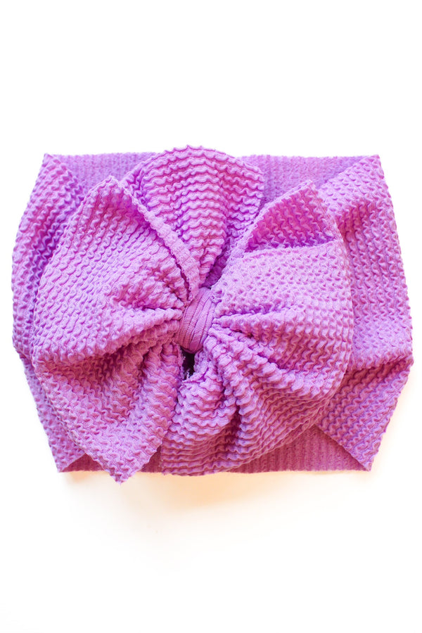 Electric Purple - Waved Ribbed  - Double Loop Bow - Made to Order