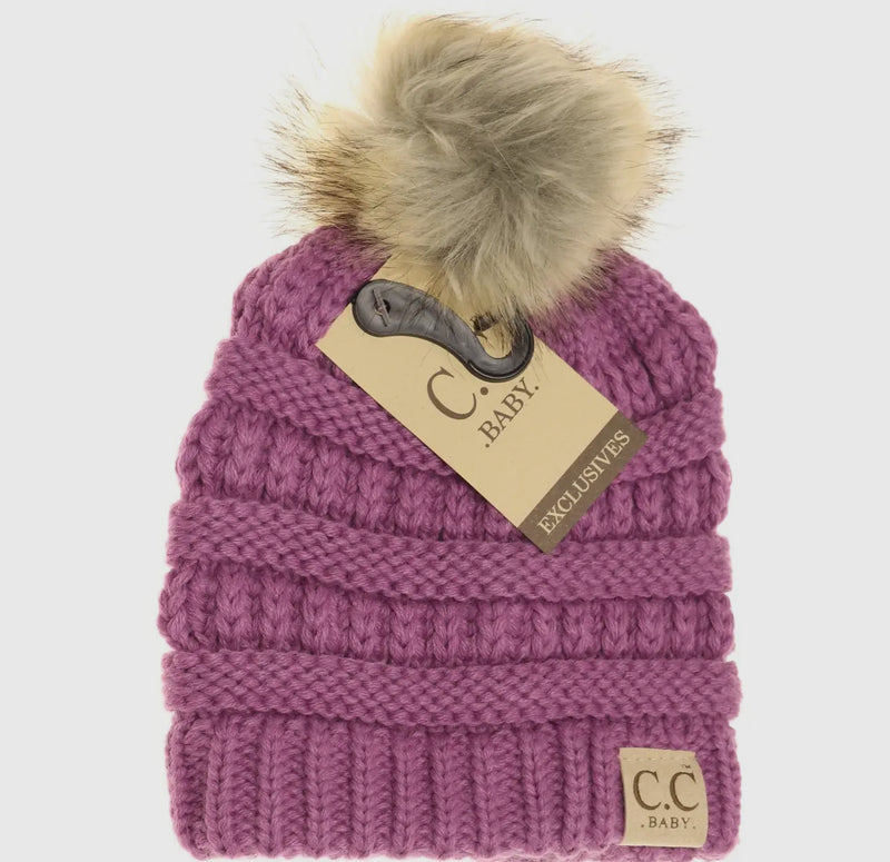 Fur Pom CC Beanie Hats - Baby