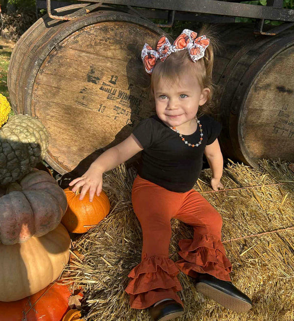 Pumpkin Fields Hair Bow - Made to Order