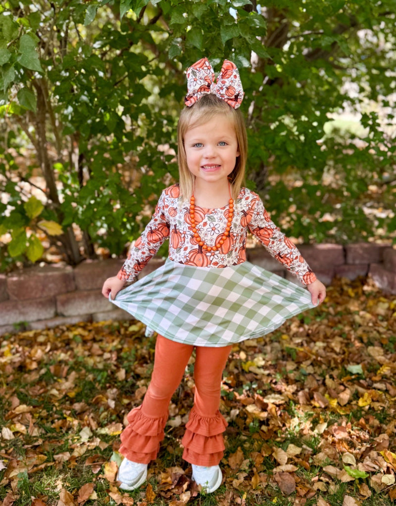 Pumpkin Fields Hair Bow - Made to Order