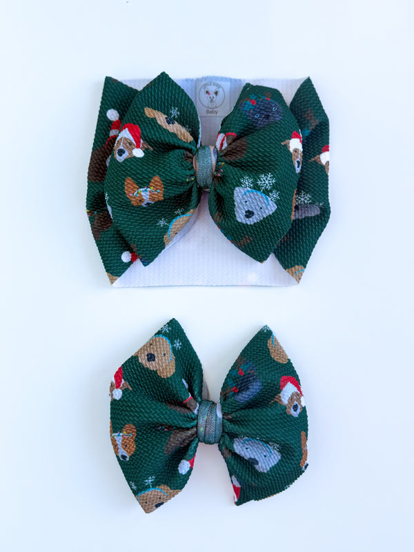 Santa Paws Hair Bow - Made to Order