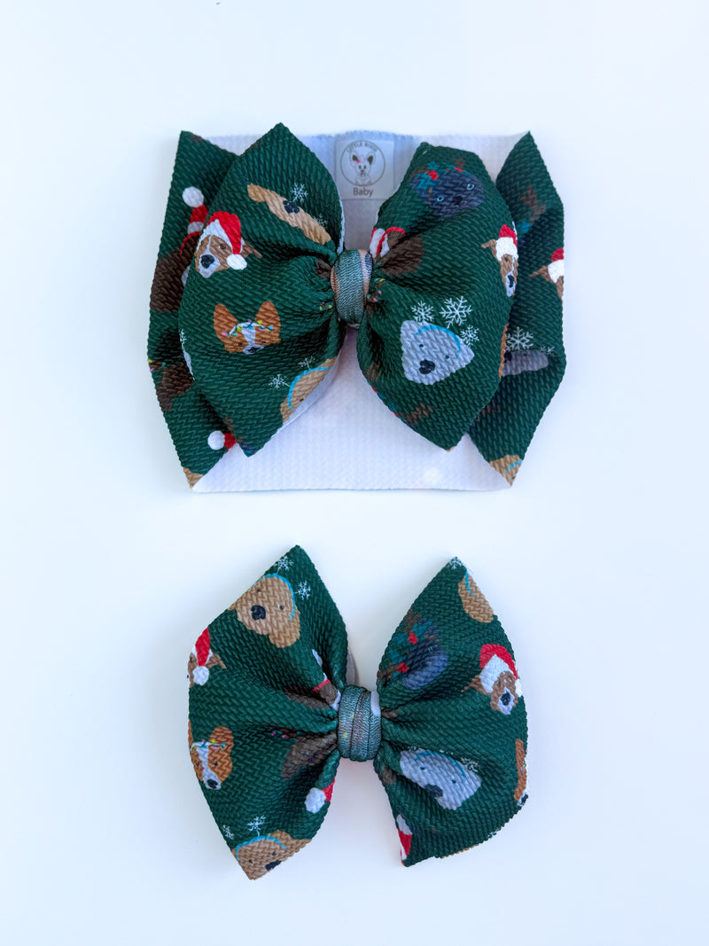 Santa Paws Hair Bow - Made to Order