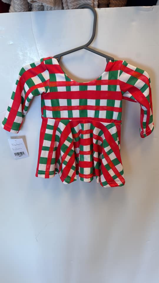 Newborn Christmas Plaid Peplum Top - Ready to Ship