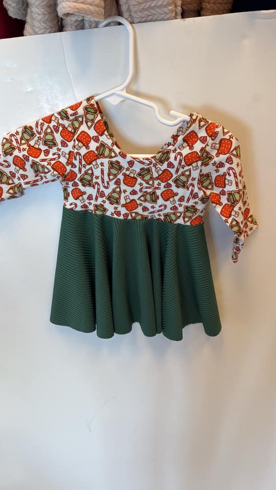 Newborn Holiday Cookie Peplum Top - Ready to Ship