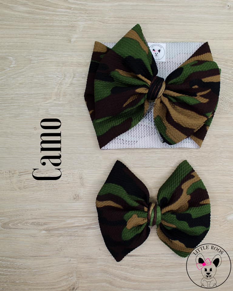 Camo - Hair Bow - Made to Order