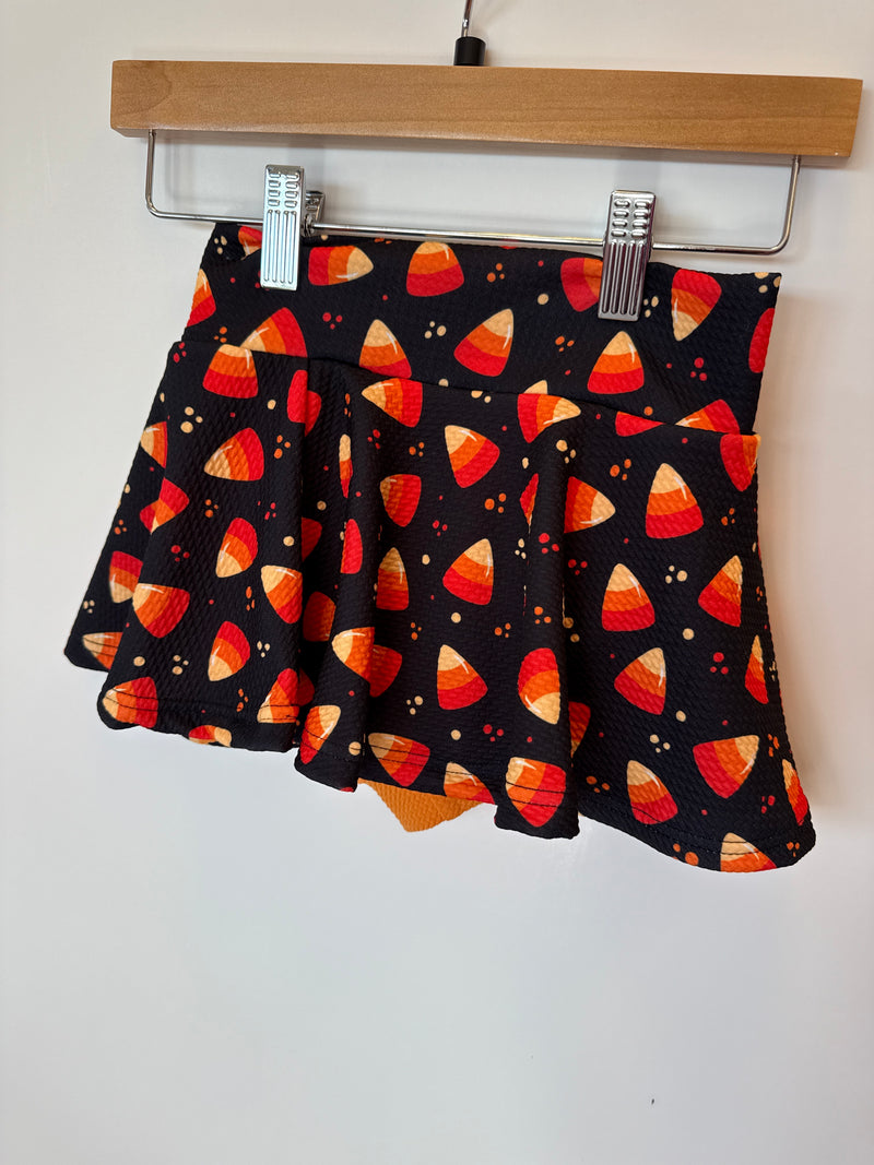 Candy Corn Petite Skirted Bummies - 2T, 4T, 6T