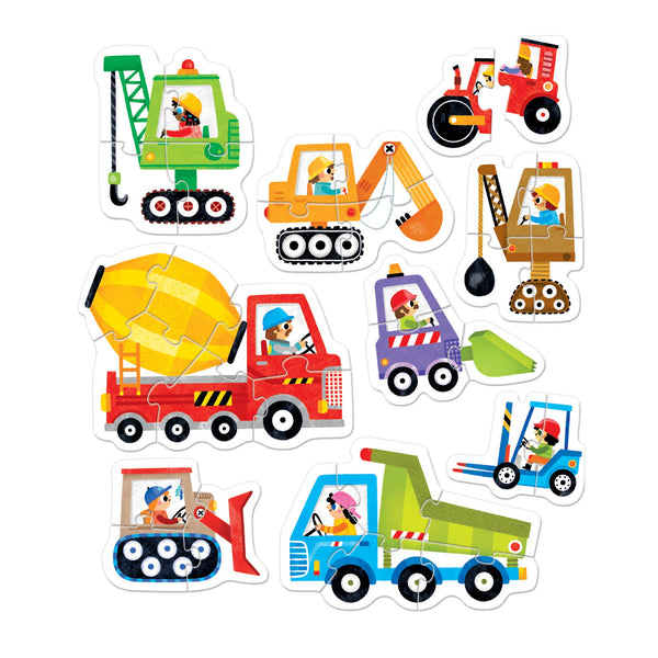Progressive Puzzles Construction Vehicles