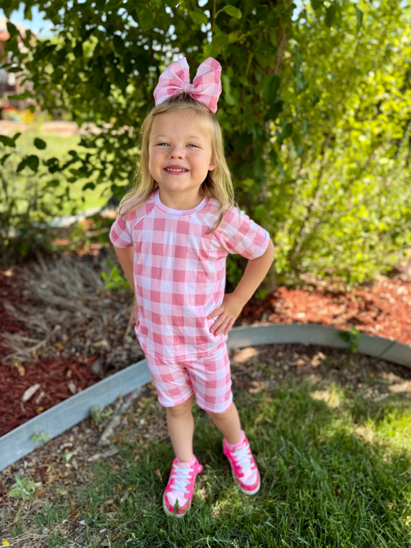 Pink Gingham Handmade Clothing -  Made to Order