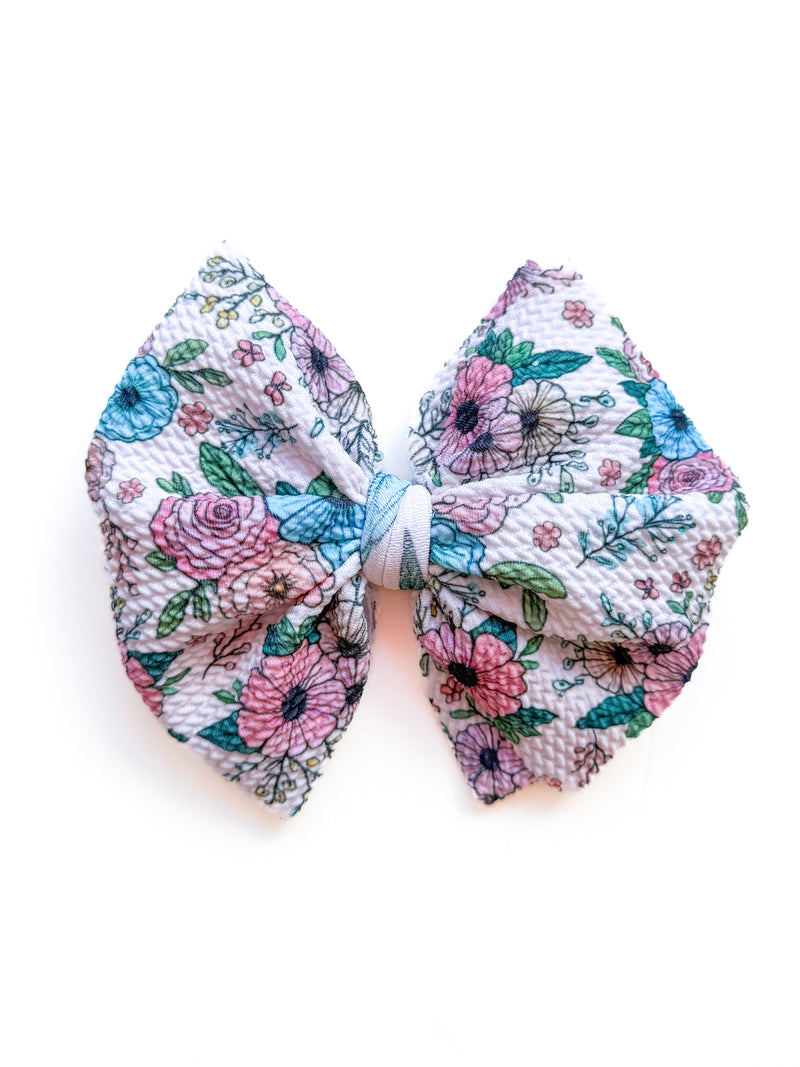 Tea Rose Fall Floral Hair Bow - Made to Order