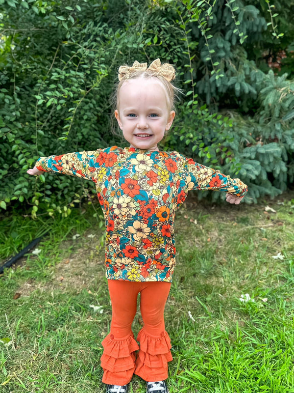 Pumpkin - Triple Ruffle Leggings