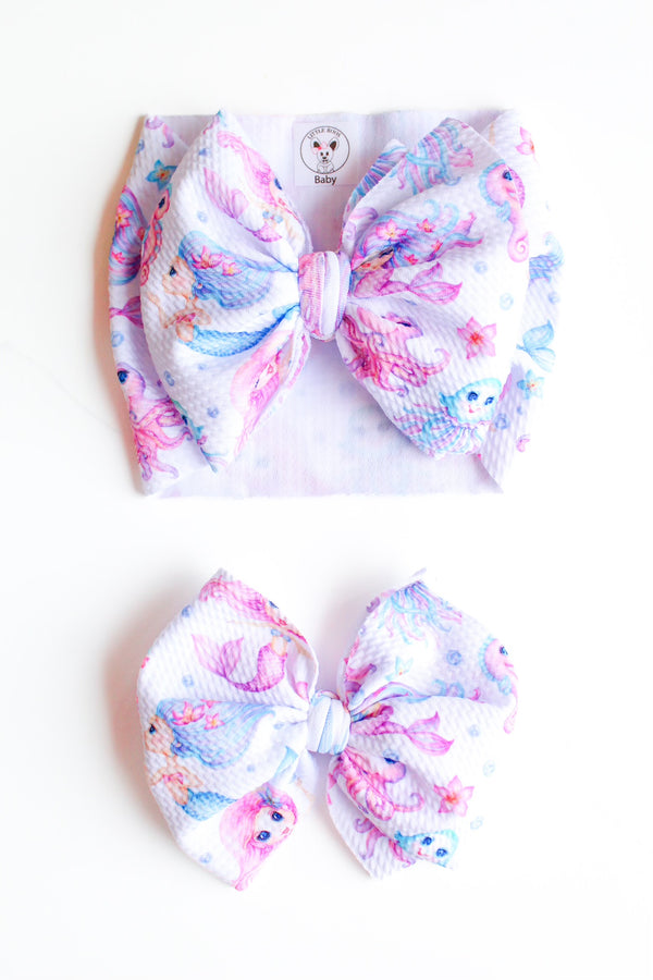 Aquamarine Mermaid Hair Bow - Made to Order