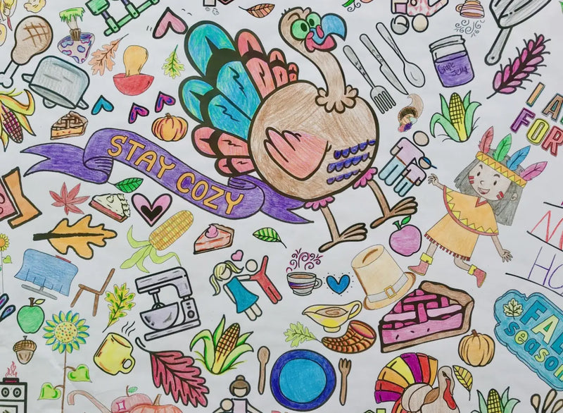 Thanksgiving Coloring Table Cover/Poster