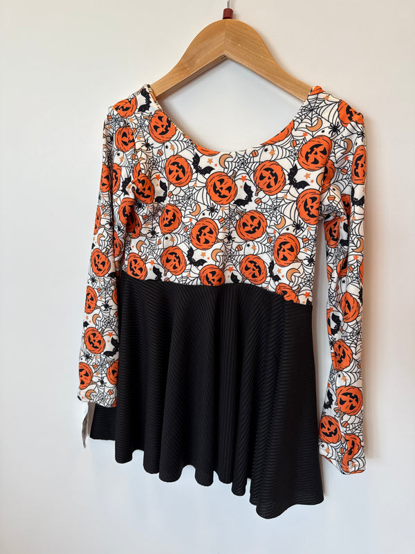 Wicked Webs Peplum Top Long Sleeve - size 7y