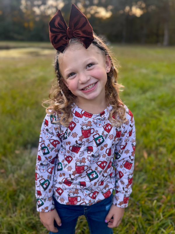 Chocolate - Velvet Hair Bow - Made to Order