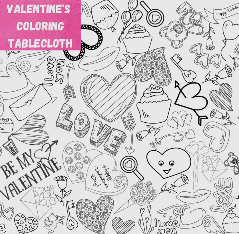 Valentines Coloring Table Cover/Poster
