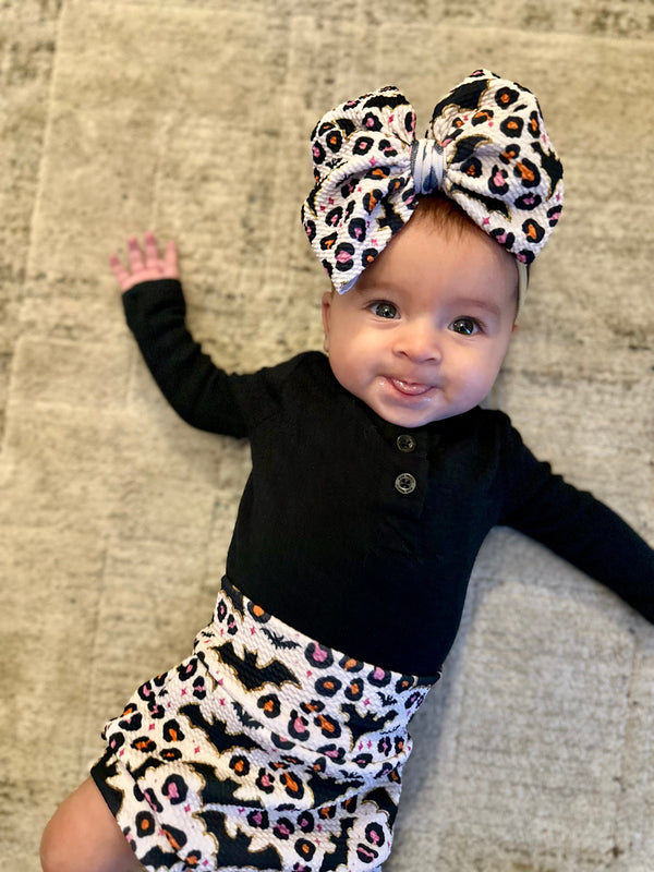Haunted Leopard Hair Bow - Made to Order