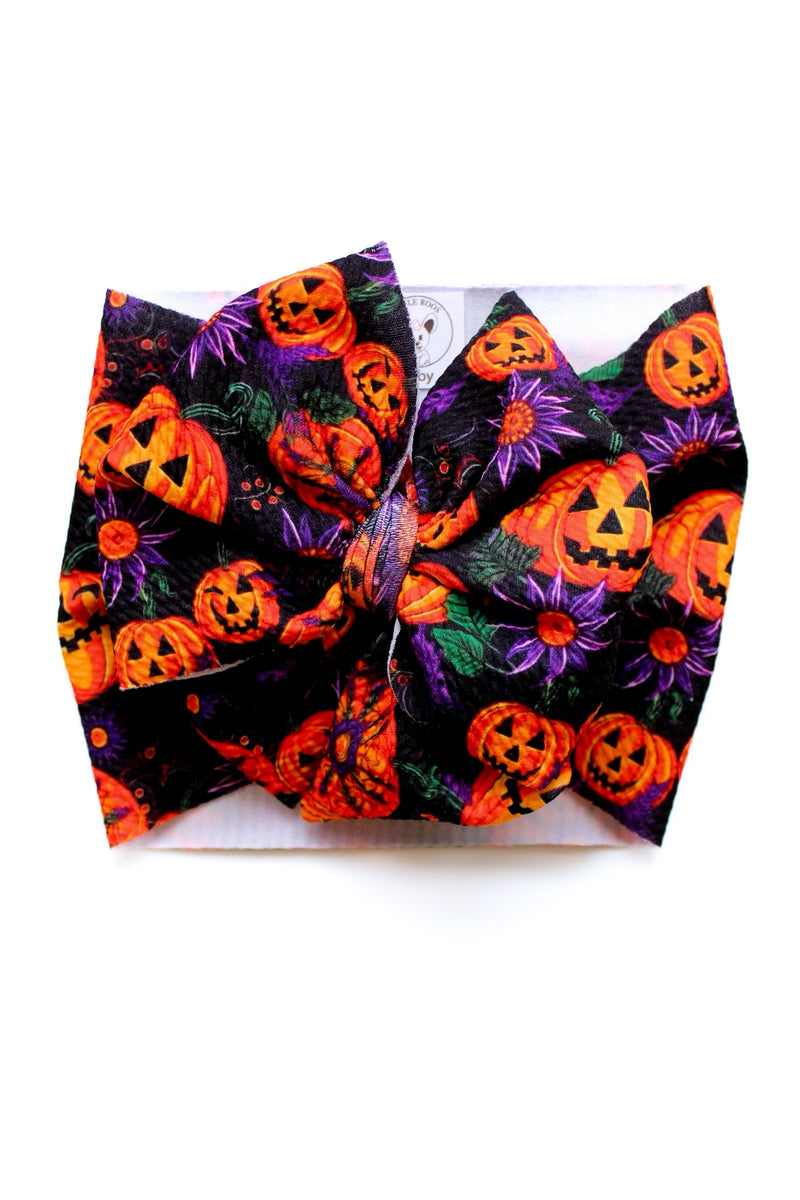 Pumpkin Wishes - Double Loop Bow - Made to Order