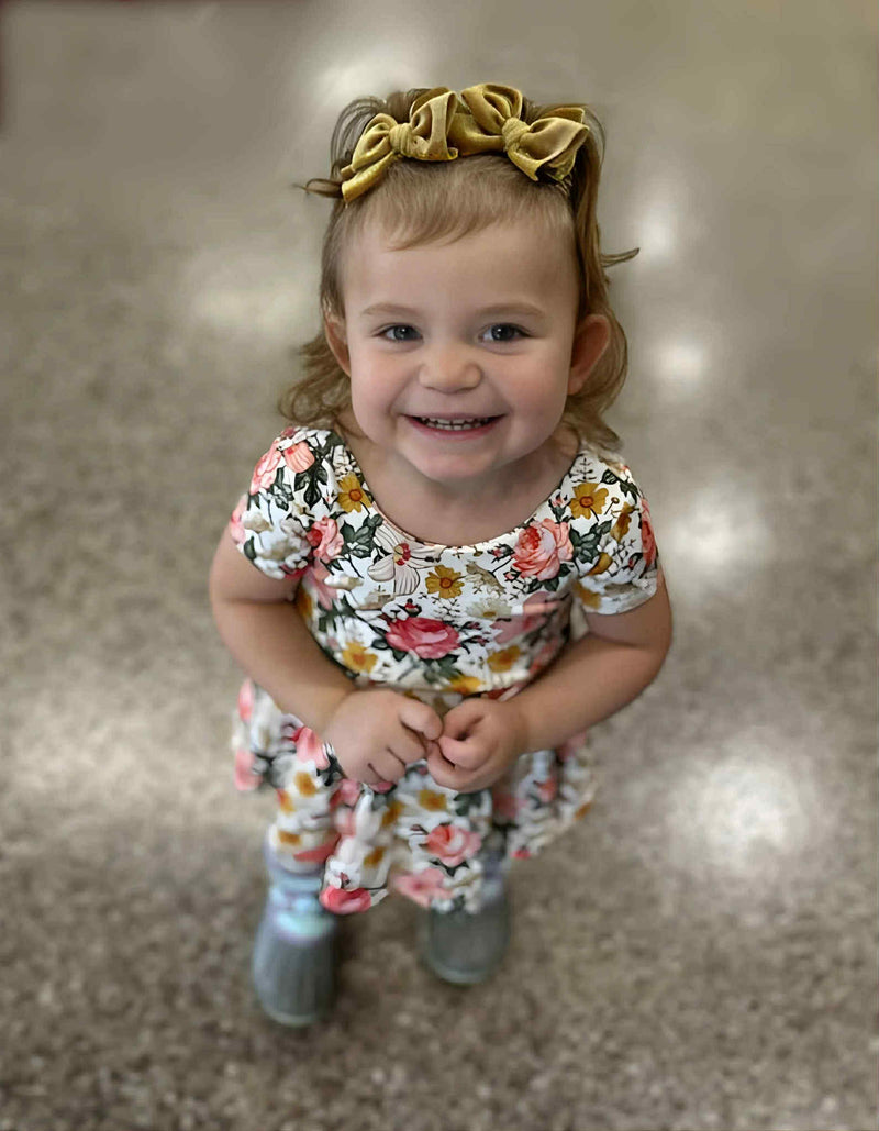 Golden - Velvet Hair Bow - Made to Order