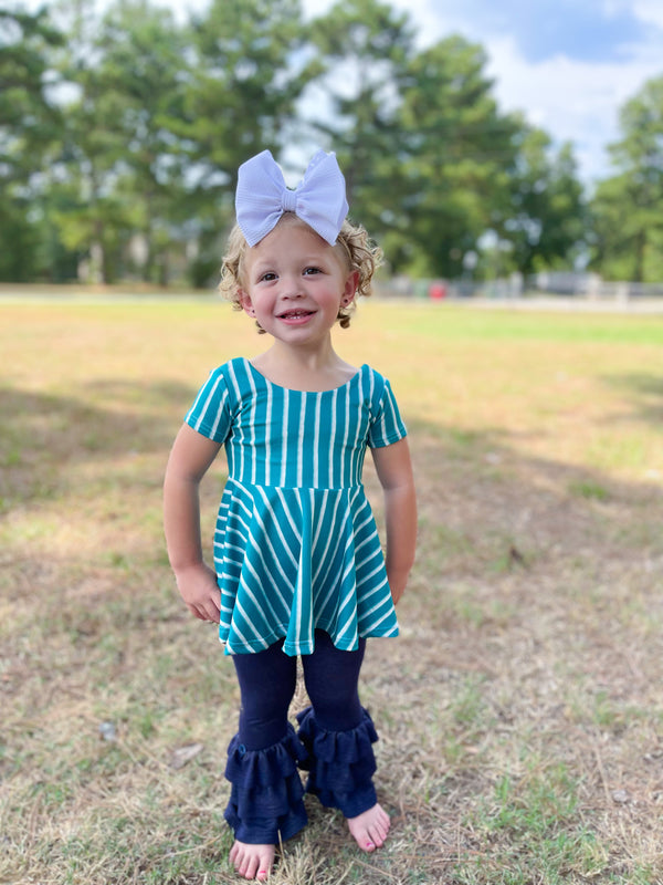 Teal Stripes Handmade Clothing -  Made to Order