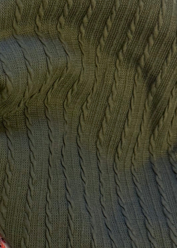 Pine Green Cable - Hair Bow- Made to Order