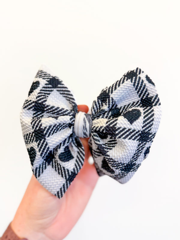 Checkmate Hearts Hair Bow - Made to Order