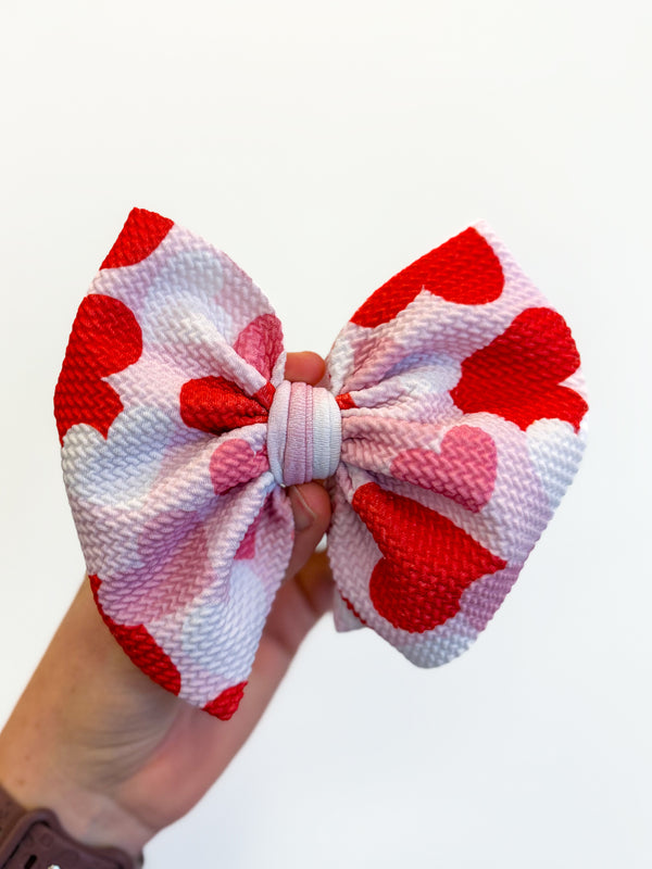 Heart to Heart Hair Bow - Made to Order