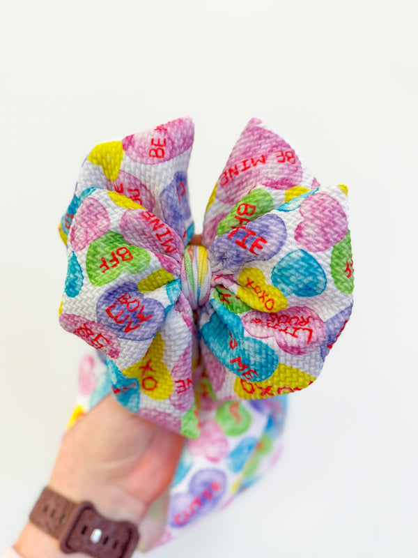 LR Hearts - Double Loop Hair Bow - Made to Order