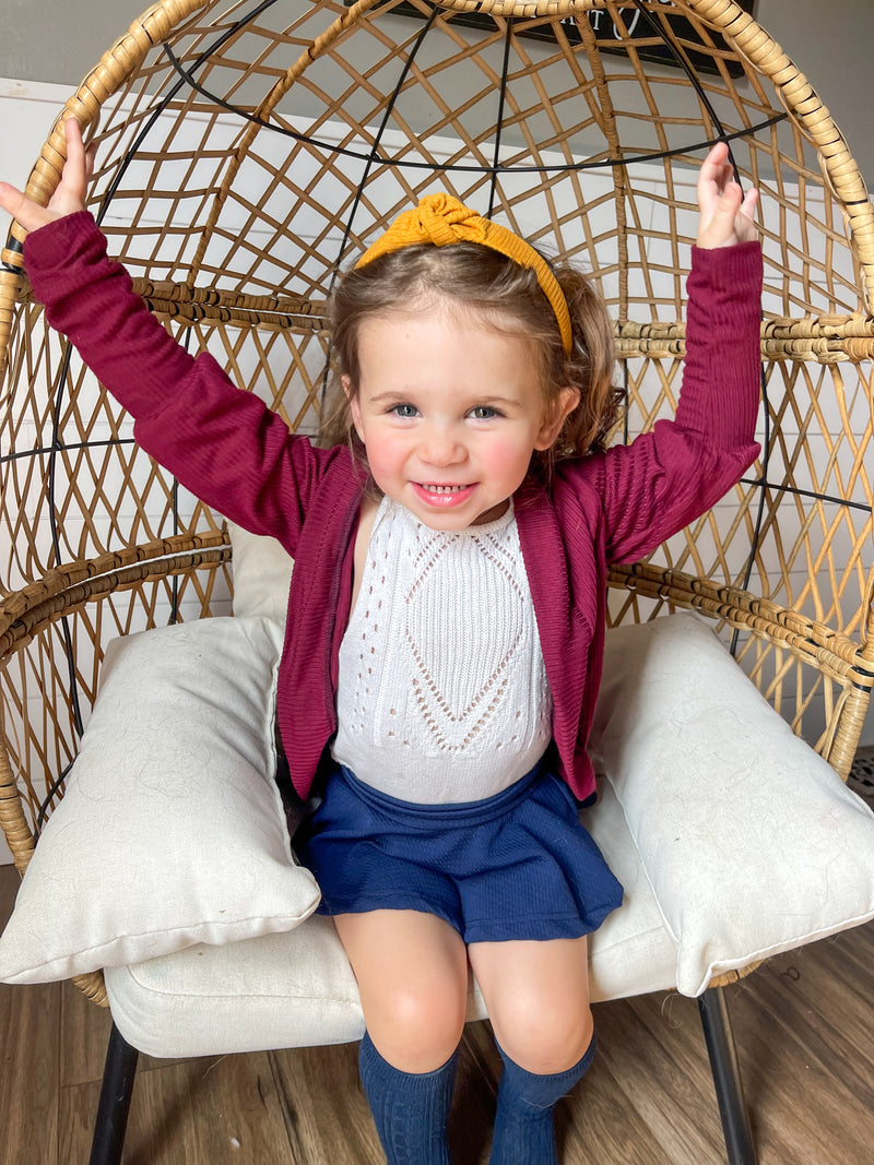 Cabernet Ribbed Cardigan