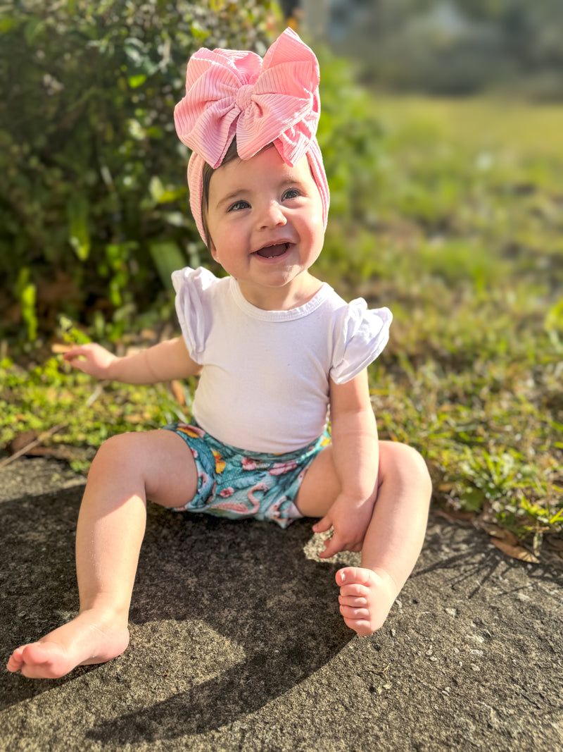 Cotton Candy Pink - Ribbed Hair Bow - Made to Order