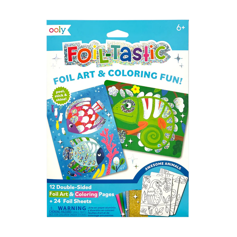 OOLY - Foil-tastic Foil Art & Coloring Set - Awesome Animals