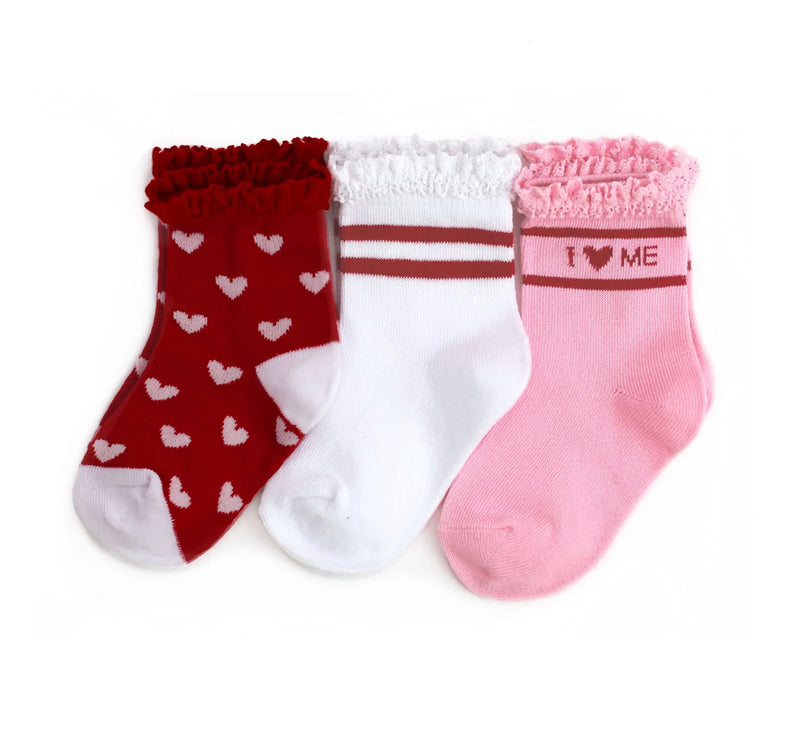 Valentines Lace Midi Sock 3 Pack