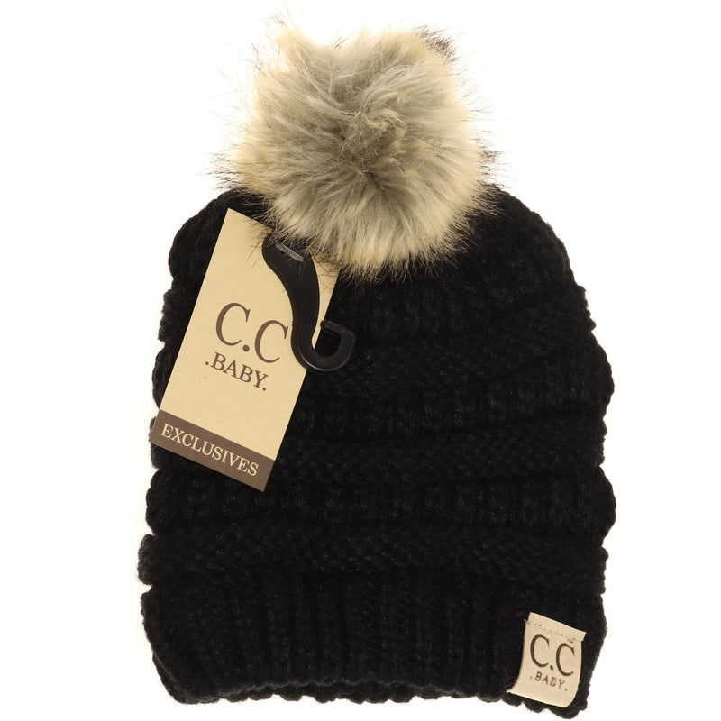 Fur Pom CC Beanie Hats - Baby