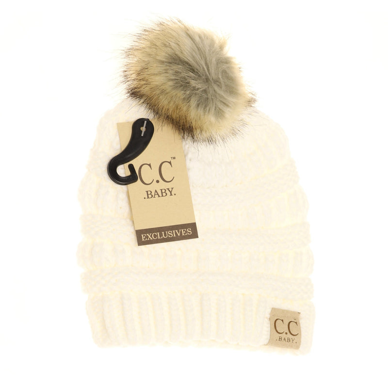 Fur Pom CC Beanie Hats - Baby