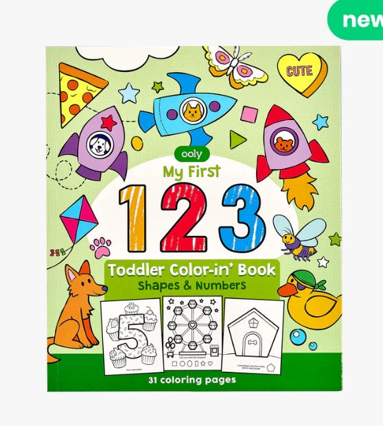 OOLY - 123: Shapes + Numbers Toddler Coloring Book