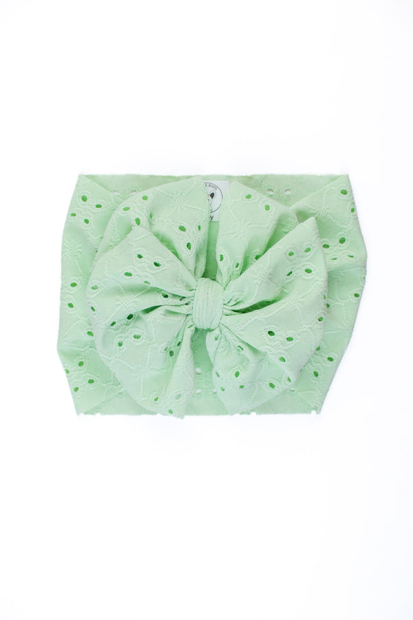 Mint Eyelet - Double Loop Bow - Made to Order