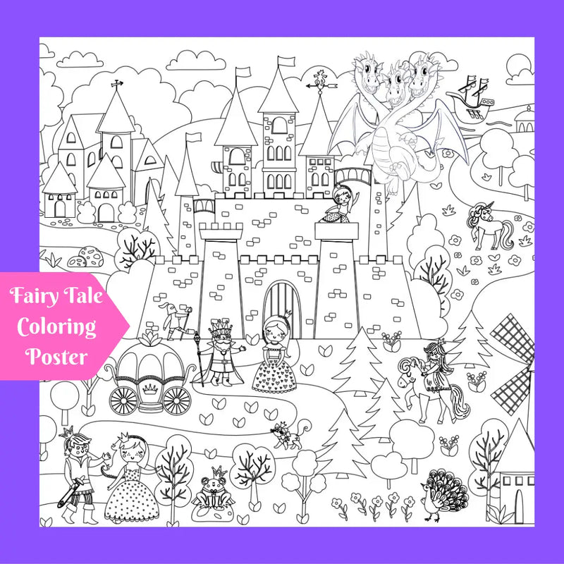 Fairy Tale Coloring Table Cover/Poster