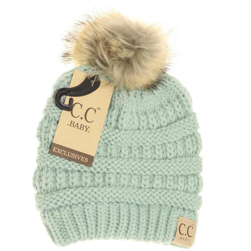 Fur Pom CC Beanie Hats - Baby