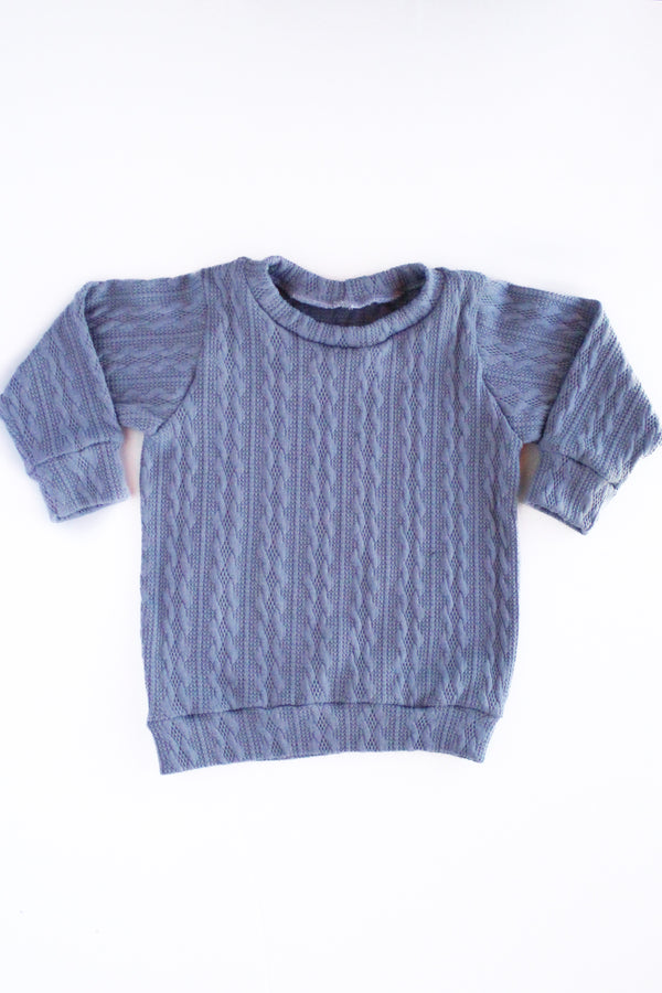 Cornish Blue Knit Slouchy Sweater