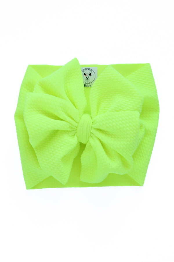 Neon Yellow - Double Loop Bow - Made to Order