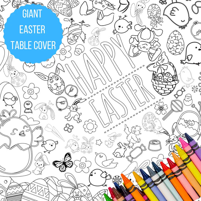 Kids Easter Coloring Table Cover Activity