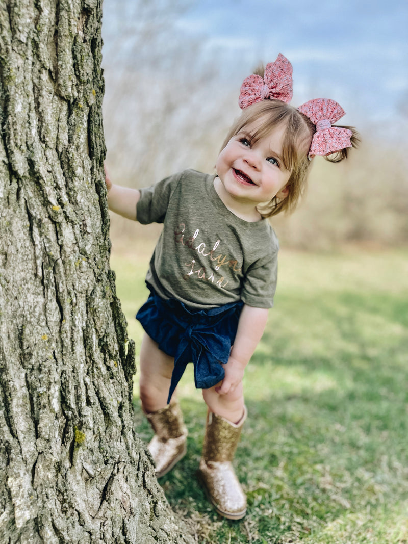 Dainty Floral Hair Bow - Made to Order