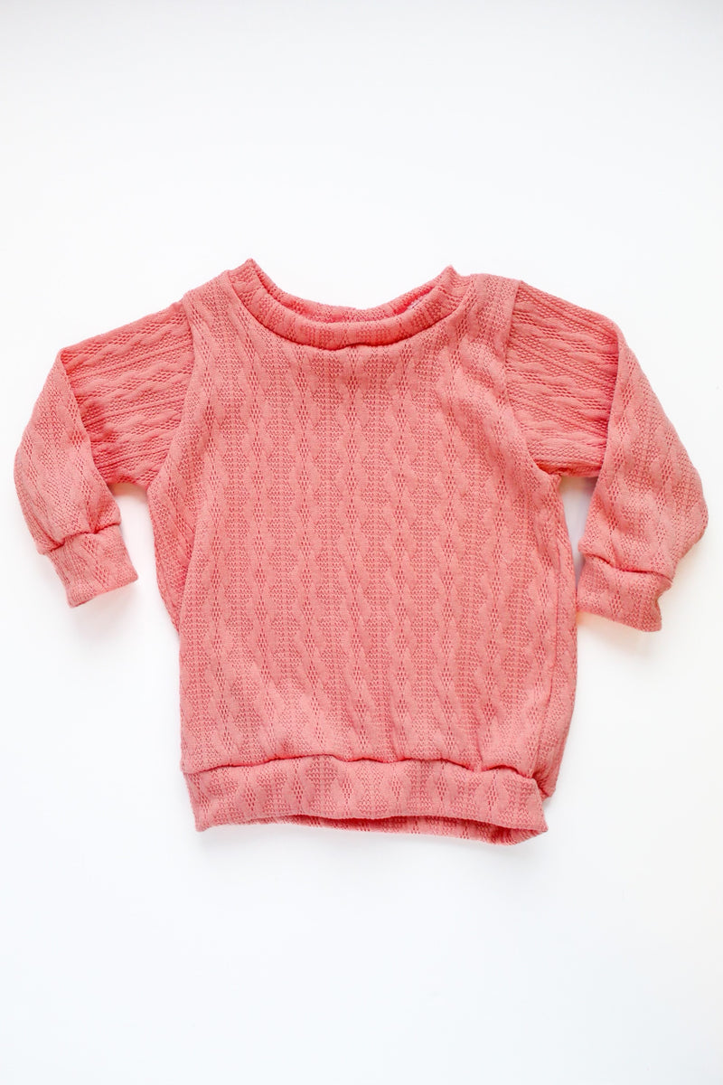 Salmon Knit Slouchy Sweater