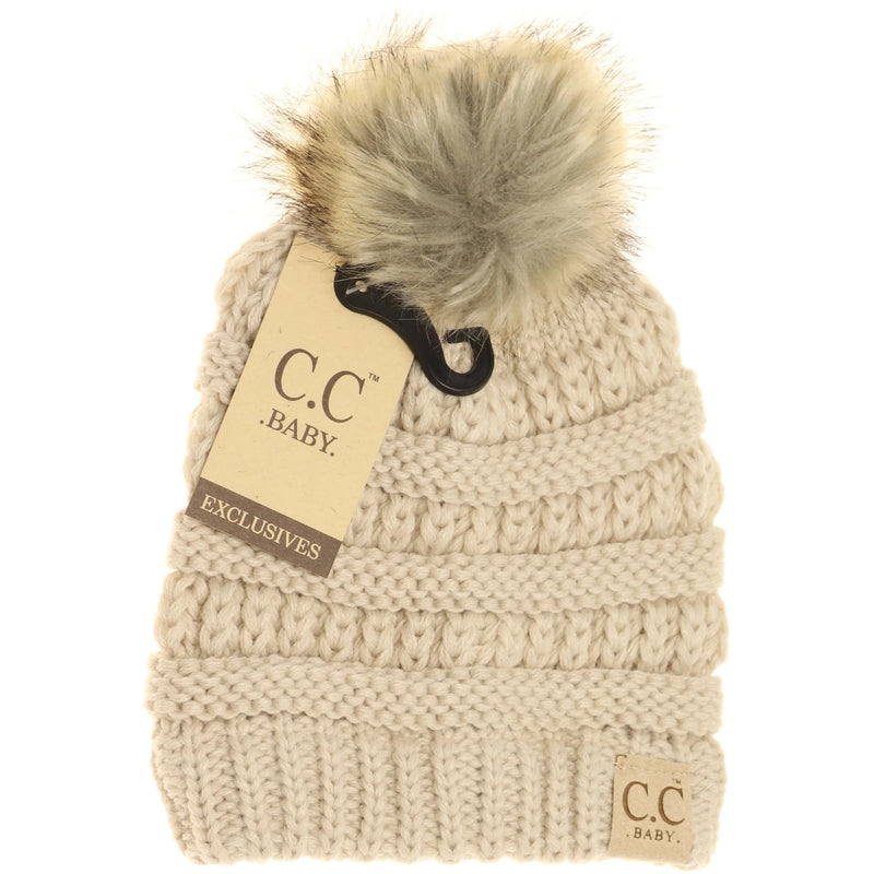 Fur Pom CC Beanie Hats - Baby