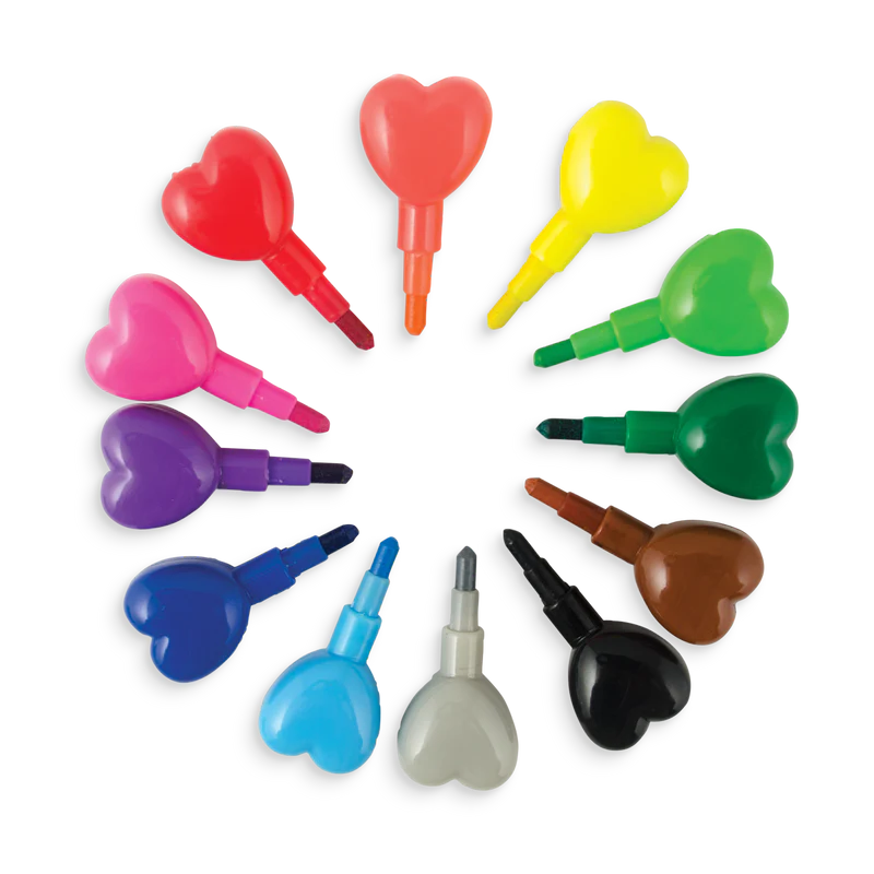 OOLY - Heart Stacking Crayons - Set of 12